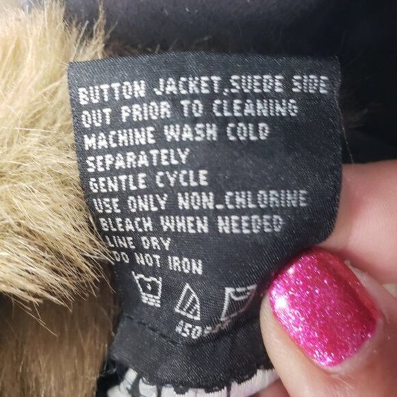 DENNIS BASSO Coat Brown Faux Suede Reversible Faux Fur Cozy Parka Size 1X - Picture 9 of 13